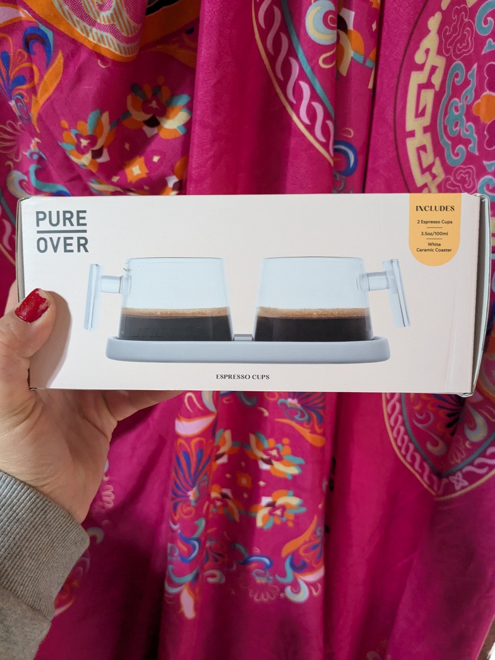 Pure Over Espresso Cups Glass NWT